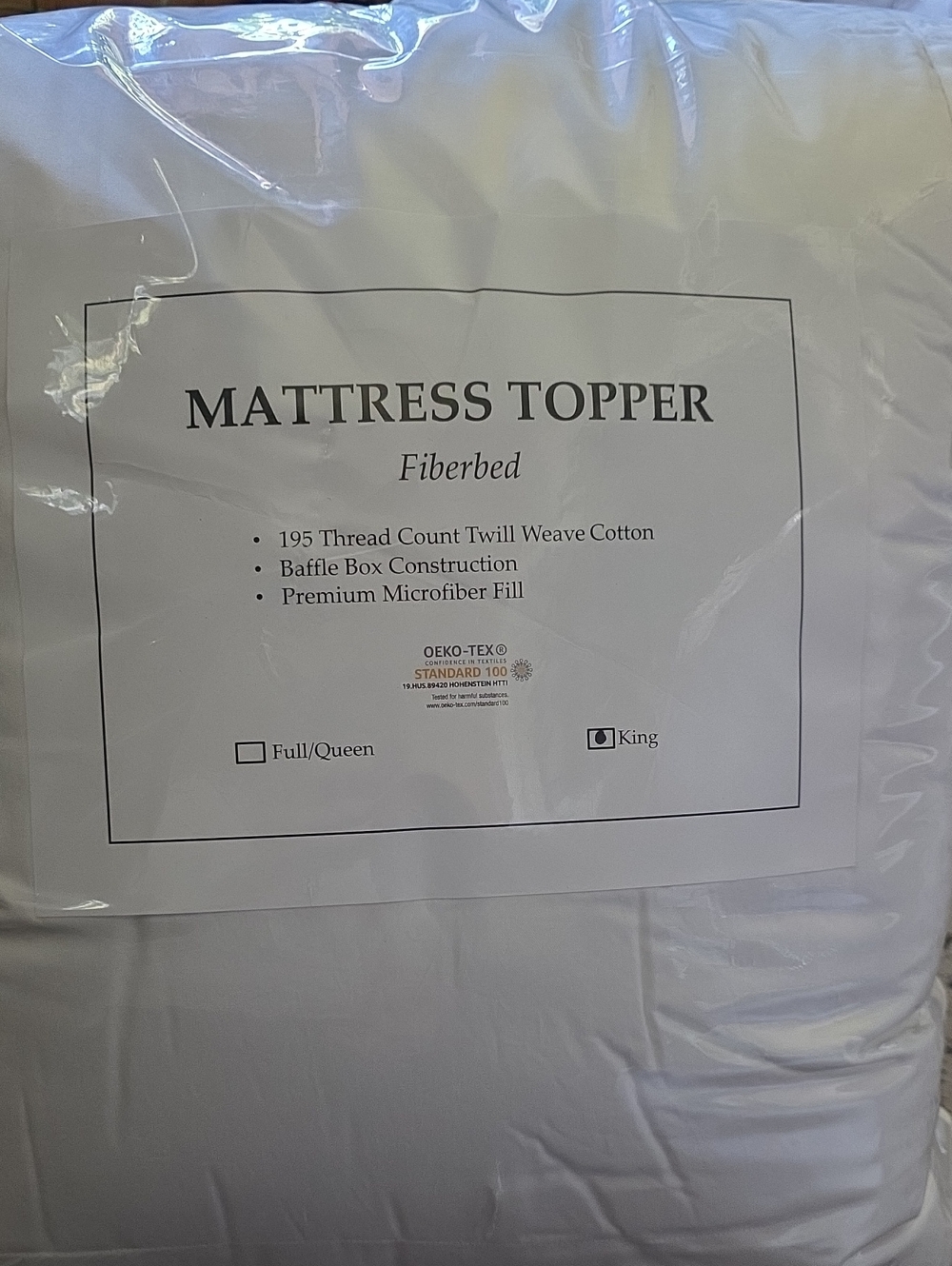 Quince White Mattress Topper - King